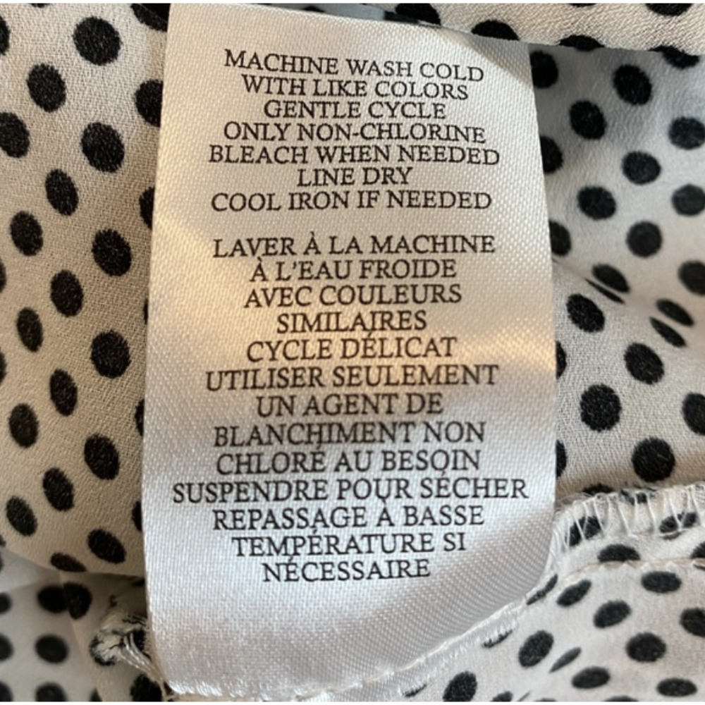 Como Vintage Black White Polk Dot Tunic Blouse S  - Picture 12 of 12